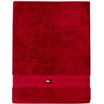 Tommy Hilfiger Toallas de baño lisas rojas: toalla de mano, 50 x 100 cm
