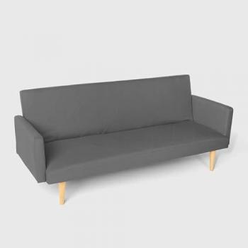 Sofá cama clic clac de 3 plazas reclinable en tejido nórdico Perla - Color Gris Oscuro