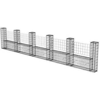 vidaXL Gabion Basket U-Shape Steel 570x20x100cm Outdoor Garden Cage Wall Fence