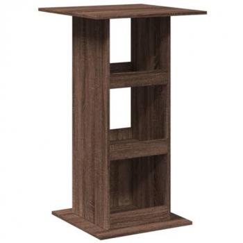 Mesa alta bar con almacenaje madera marrón roble 60x60x102 cm