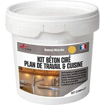 Kit de Hormigón Pulido para Cocina y Revestimiento - Cedrat Amarillo - 10 m² (2 Capas)