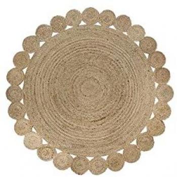 Alfombra DKD Home Decor Marrón Natural 150 x 150 x 1 cm