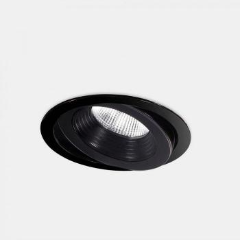 Foco empotrable Dako Glass, aluminio negro, transparente 1 bombilla, diámetro 200mm, ajuste, IP65, IK07, luz cálida 3000K