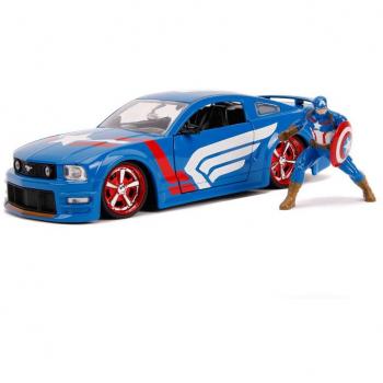 Captain America 1/24 Scale 2006 Ford Mustang GT with Figure - Marvel Hollywood Rides