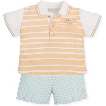 Conjunto de bebé niño en punto liso a rayas