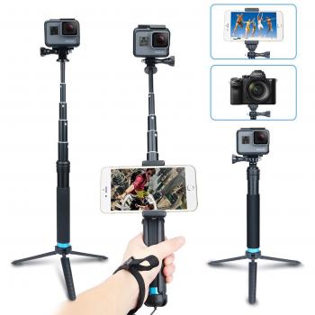 AFAITH Impermeable Palo Selfie para GoPro,aleación Aluminio Hand Grip Telescópico Handheld Monopod Selfie Stick para GoPro Hero 10 9 8 7 6 5 4 Black,SJCAM,Sony,Insta360,dji OSMO,Xiaomi Yi,AKASO,Sargo
