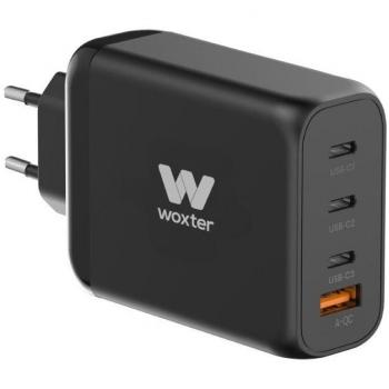Cargador GAN de Pared Woxter PE26-177 con 3 puertos USB Tipo-C, 1 puerto USB, incluyendo cable USB Tipo-C, potencia de 100W