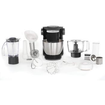 Moulinex Wizzo QA3098B1 Robot de Resposteria con Kit para Masas con 4 Accesorios de 1 L para Batir, Rallar, Trocear y Picar, Vaso de Acero Inoxidable de 4 L antisalpicaduras, 700 W