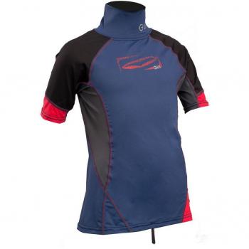 Gul 2018 Junior Short Sleeve Rash Vest Blue/Red RG0341-B4 Junior Sizes - Junior Extra Extra Large