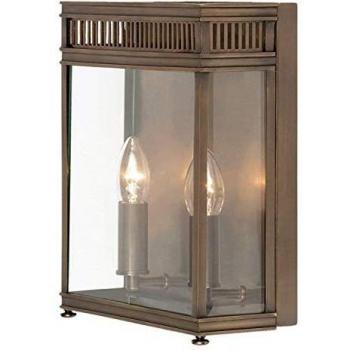 Lámpara de pared Holborn, bronce oscuro, mediano, 2 luces al aire libre, IP44, E14