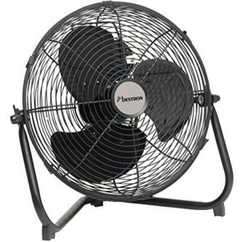 Bestron Ventilador de Suelo, Estilo Retro, Ajustable verticalmente, Altura: 39 cm, Ø 35 cm, 55 W, Negro