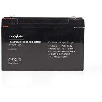 Nedis - Batería Recargable de Plomo-Ácido - 10 A - 6 V - 151 x 50 x 95 mm