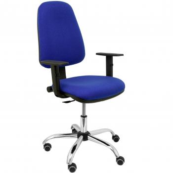 Piqueras y Crespo Silla SOCOVOS Bali Azul Brazos Regulables Oficina, Tela, 116x48x48 cm