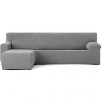 Funda para chaise longue de brazo corto izquierdo Eysa JAZ Gris 120 x 120 x 360 cm