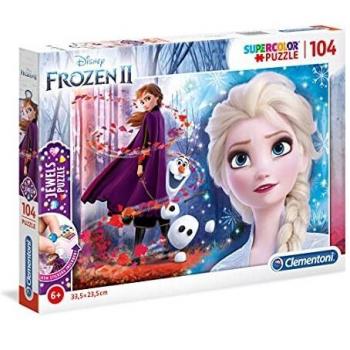 Clementoni- Puzzle 104 Piezas con Joyas Frozen 2
