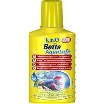 Acondicionador de agua Tetra Betta Aquasafe 100ml - Tratamiento para acondicionar el agua de acuarios de bettas, elimina cloro y metales pesados, promueve un entorno saludable