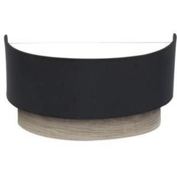 Aplique Tania 1xe27 Negro/madera Gris 15x30x16 Cm - Diseño Moderno