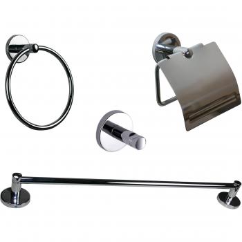 BATHSTAGE B-Smart Set de 5 Piezas Conjunto Completo, Metal, Plateado, 23.00x55.00x8.00 cm