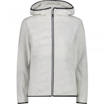 CMP Women's Hybrid Softshell Jacket with Fixed Hood - White (Size 36)