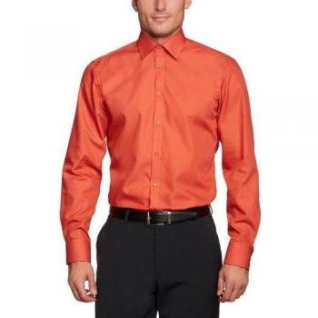 Venti - Camisa Slim fit de Manga Larga para Hombre, Talla 39, Color Naranja 452