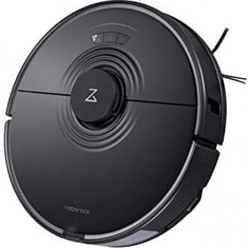 Roborock S7 Aspiradora Robot Succión HyperForce 2500Pa Tecnología Sónica 3000 Veces Mopa Auto-Elevable Depósito de Agua 300ml y de Polvo 470ml y Potencia 5200mAh - Negro