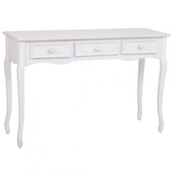 Recibidor-Consola de Madera Blanco con 3 Cajones 120x40x78