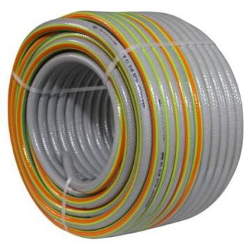 Manguera Tricotaqua Doméstica 15 mm x 50 m Flexible PVC Doble Refuerzo Libre de Tóxicos Gris