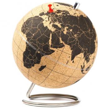 Suck UK Mini Cork Globe Map with Push Pins - Black 5.5