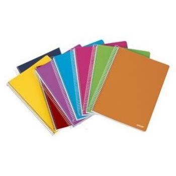 Ancor Classic Stripes Cuaderno Espiral Tamaño Folio Pautado Horizontal - 80 Hojas 90gr - Tapas de Plástico - Colores Surtidos (10 Uds)