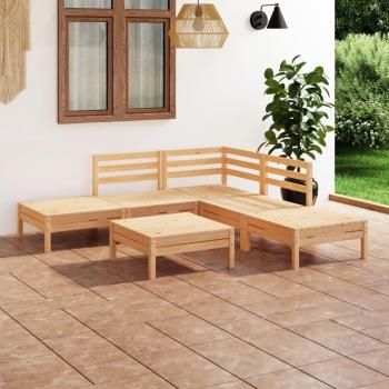 6 Piece Solid Pinewood Garden Lounge Set