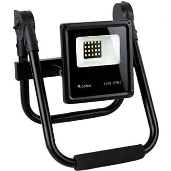 Proyector Compacto LED SMD 10W con Soporte y Luz de 4000K - Color Negro