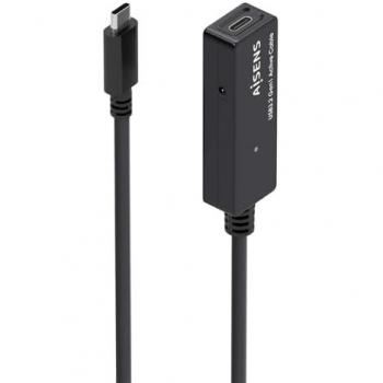 Cable USB 3.2 Gen1x1 Prolongador Aisens A107-0870 con Amplificador, USB-C a USB-C, Negro, 10 m