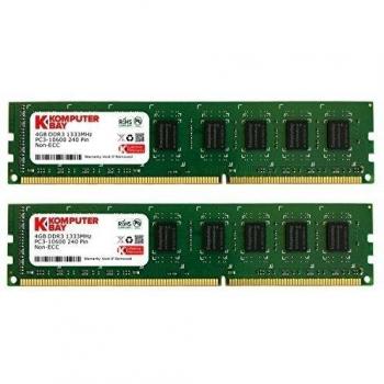 Komputerbay 8GB (2x 4GB) DDR3 DIMM (240 contactos) 1333Mhz PC3-10600/PC3-10666 9-9-9-25 1.5v