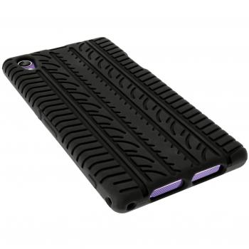 igadgitz U2725 Case Tyre Silicona Funda Cover Carcasa Para Sony Xperia Z1 Honami C6902 L39H C6903 C6906 C6943 Android Jellybean 4.2 Smartphone Mobile Phone y Protector De Pantalla