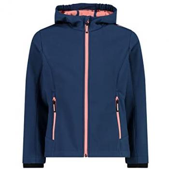 CMP Kids Softshell Jacket with Fixed Hood - Blue Ink - Unisex