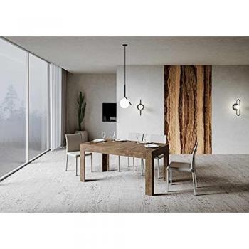 Mesa extensible Bibi 90x160/220 cm Nogal con patas inclinadas