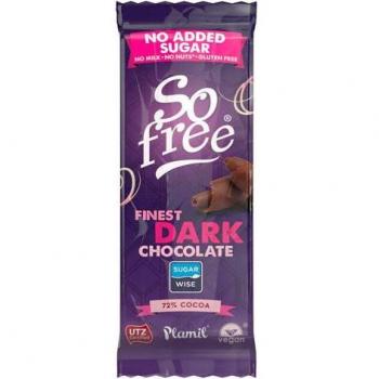 So Free Barritas Chocolate Negro Intenso 72% Cacao Eco Vegan Sin Gluten - Caja 28 Barritas