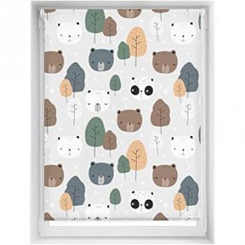 Estor Enrollable Estampado EasyFix Infantil Blackout Bear 100x150 cm