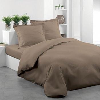 Douceur D'Interieur   - 1405152, Funda De Edredon 2 Personas , 240 X 220 Cm , Uni , Liso 57 Hilos , Marron