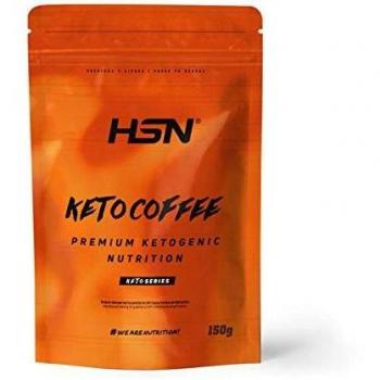 Keto Coffee de HSN | Café Instantáneo + Cafeína Anhidra Natural + Aceite de Coco MCT + Inulina | Vegano, Sin Gluten, Sin Lactosa | Sabor Natural, En Polvo, 150 gr