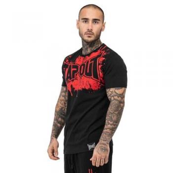 Camiseta de Manga Corta Tapout Splashed Negra/Roja L Hombre