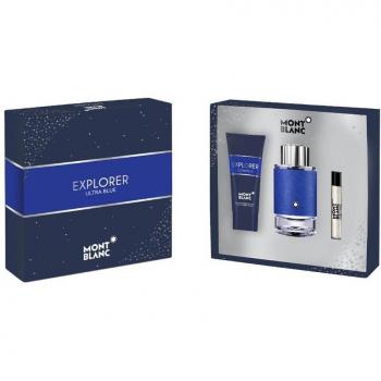 Mont Blanc Explorer Ultra Blue Gift Set with 100ml EDP, 7.5ml EDP Miniature, and 100ml Shower Gel