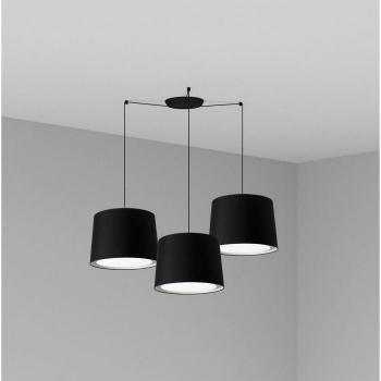 Lámpara colgante Conga de acero y tela, 3 bombillas E27, dimensiones 500cm x 350cm x 450cm, color negro