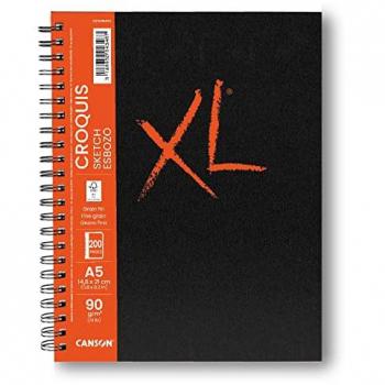 Cuaderno de bocetos Canson XL A5, 100 hojas, grano fino, 90g