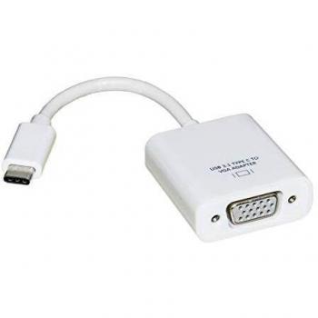 Adaptador USB-C Macho a VGA Hembra 1080p 60Hz Blanco