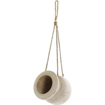 Macetero de Madera de Paulownia con Detalle de Cuerda - Decoración para el Hogar