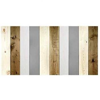 Decowood - Cabecero Vintage para Cama de Dormitorio, Madera de Pino, Combinado Multicolor Gris - 200 x 80 cm