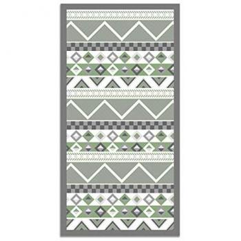 Alfombra Vinílica Azteca Verde 120 x 170 cm - Antideslizante, Antihongos e Ignífuga - Ideal para Cocina y Salón