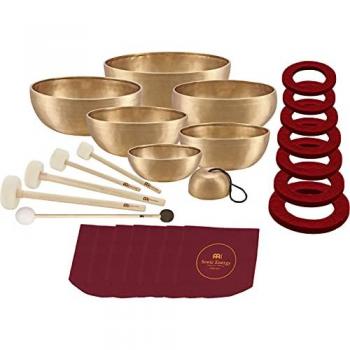 Meinl 7-Piece Chakra Singing Bowl Set for Meditation and Sound Healing with Mallet, Felt Ring, and Carrying Case