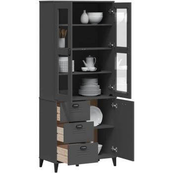 Armario VIKEN gris antracita 80x40x190cm madera maciza pino